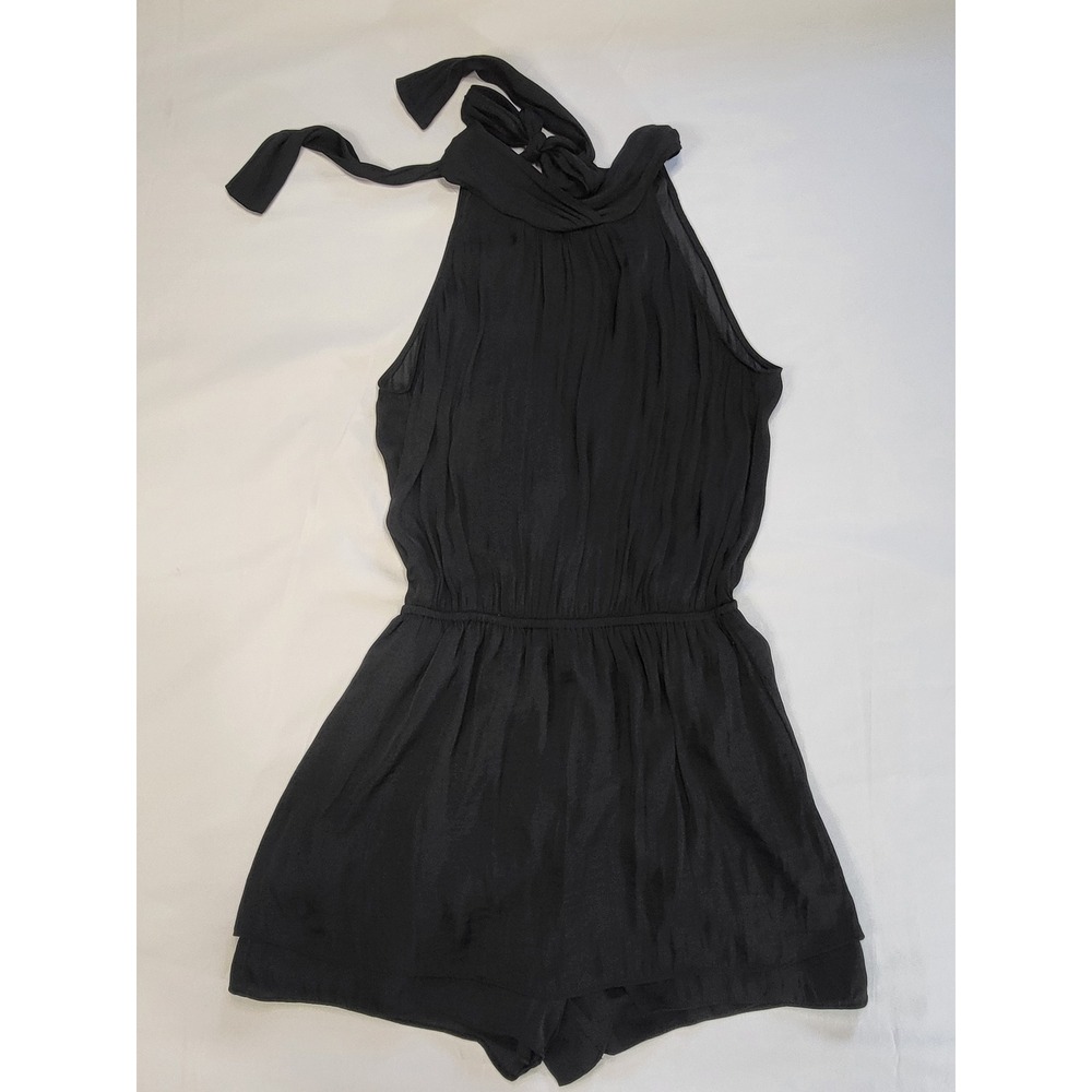 Naked‎ Zebra Black Halter Romper Sleeveless Layered Elastic Waist Small